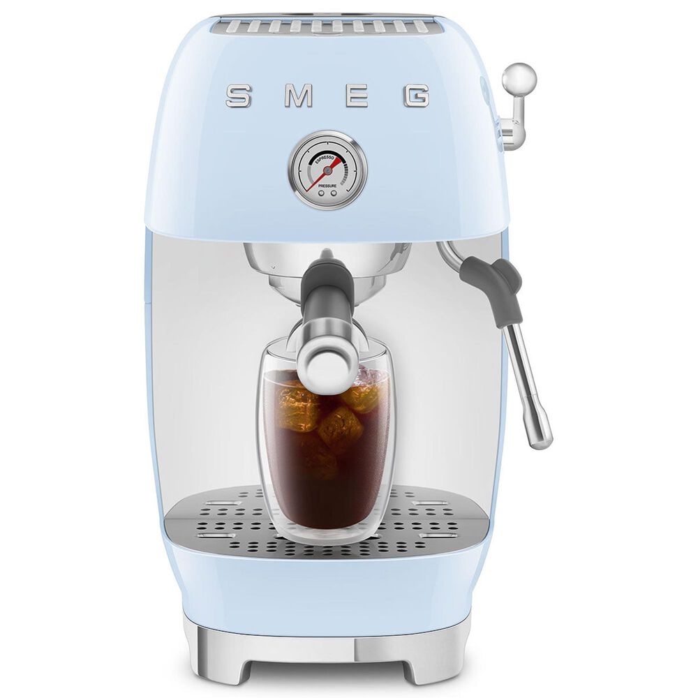 SMEG Retro Style 47 Oz Espresso and Cold Brew Coffee Machine in Pastel Blue, , large