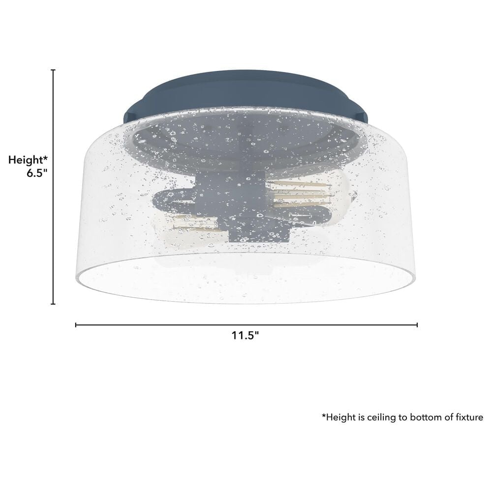 Hunter Hartland 2-Light Flush Mount in Indigo Blue, , large