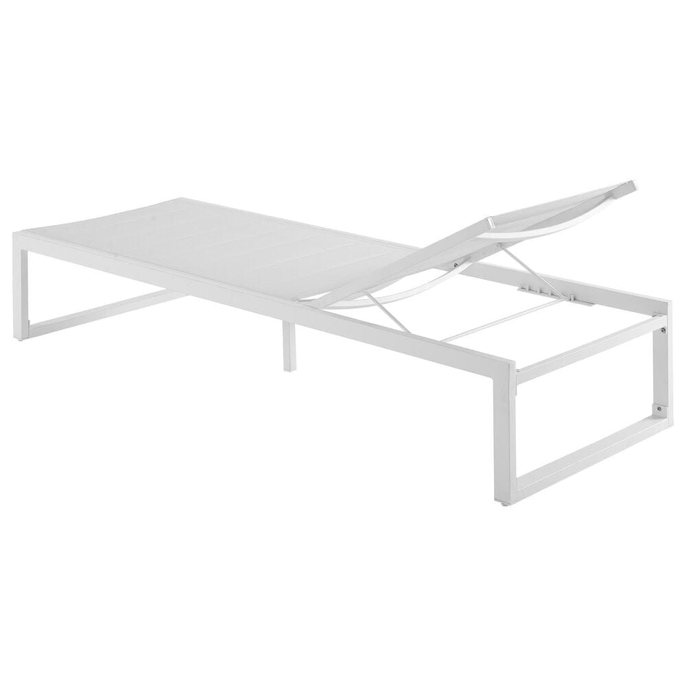 Linon Home Decor Holland Patio Chaise Lounge in White, , large