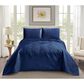 Duke Imports Virah Bella Micromink 3-Piece King Quilt Set in Striped Navy Weave, , large