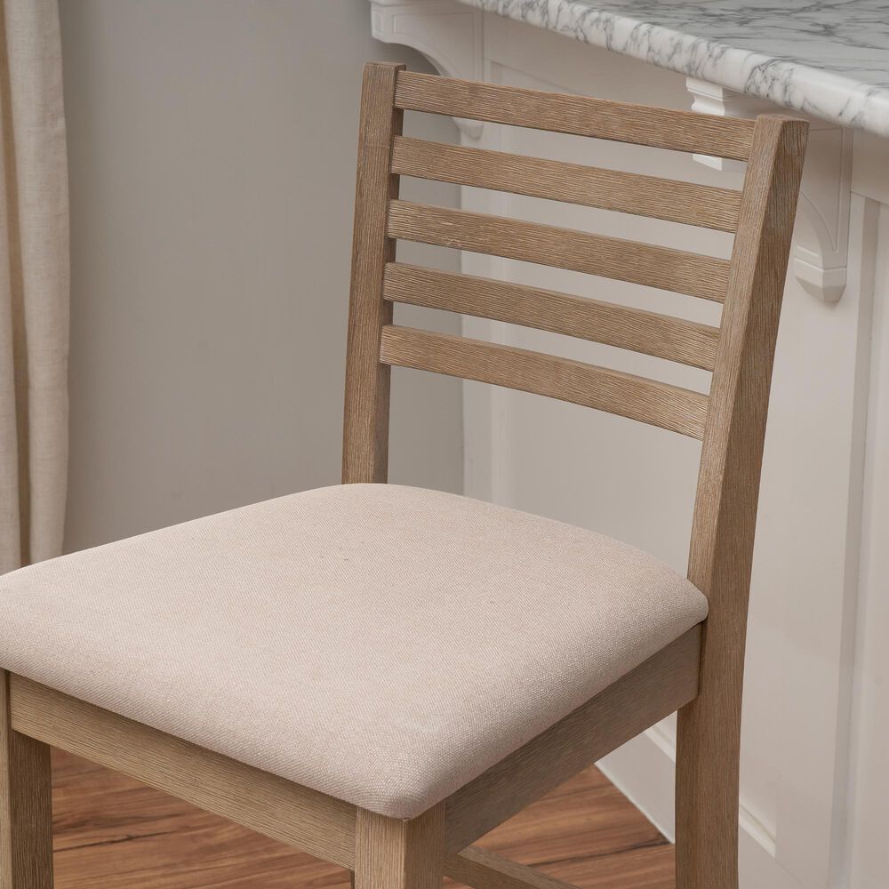 Linon Home Decor Torino Ladder Back Bar Stool in Grey Wash, , large