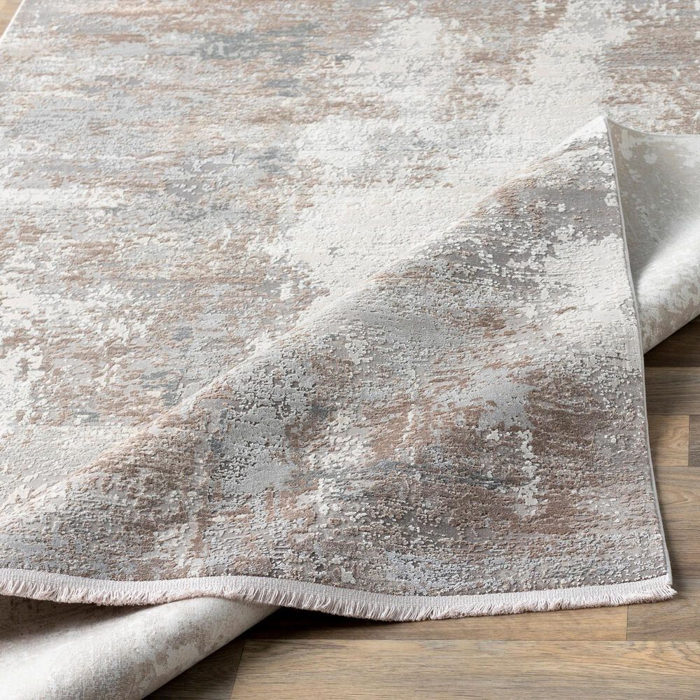 Surya Solar 3&#39; x 8&#39; Light Brown, Medium Gray, Charcoal and White Runner, , large