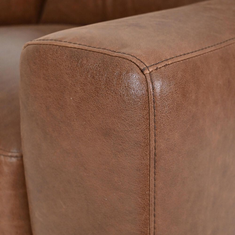 Softline Leather Stationary Sofa in Splendor Chestnut, , large