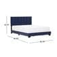 Richlands Furniture Reece Queen Upholstered Panel Bed in Sapphire Blue, , large