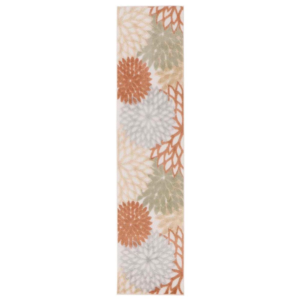 Nourison Aloha ALH05 2"3" x 8" Ivory and Multicolor Indoor/Outdoor Runner, , large