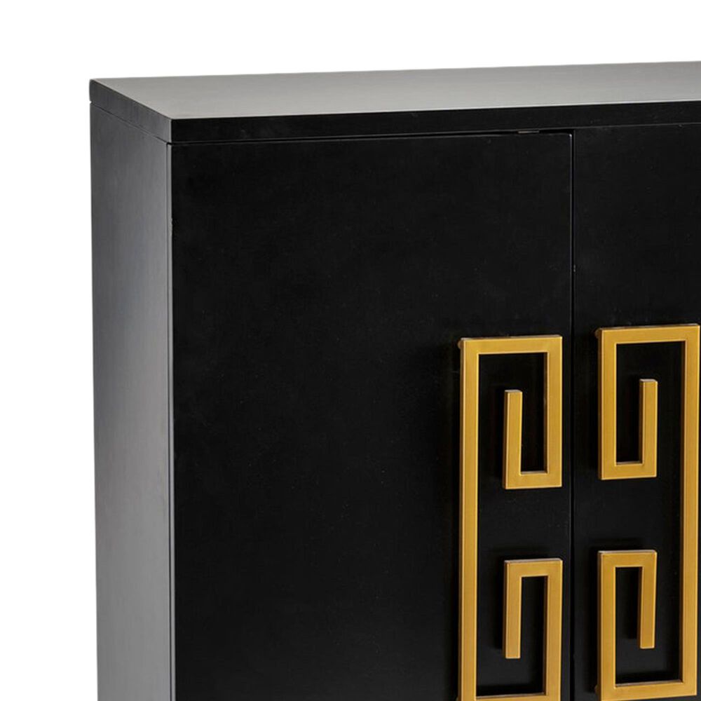 Crestview Collection Corinthian 4-Door Sideboard in Black and Gold, , large
