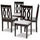 Baxton Studio Cherese Side Chair with Grey Cushion in Espresso Brown (Set of 4), , large