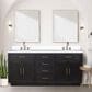 Lexora Home Abbey 72" Double Bathroom Vanity in Black Oak with 2 cm White Cultured Marble Top and Rectangular Sinks, , large