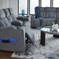 Ashley Forest Lake Power Reclining Loveseat in Steel, , large
