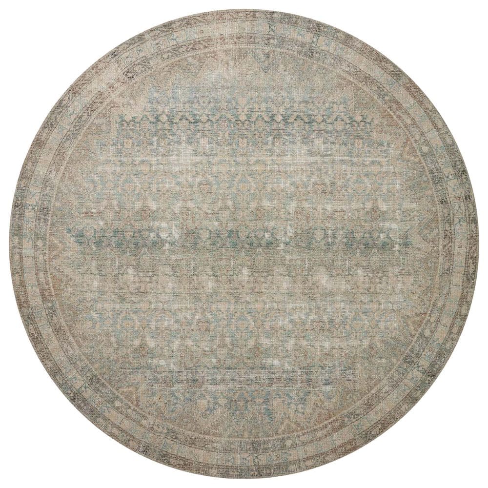 Angela Rose Aubrey 5" Round Jade and Natural Area Rug, , large