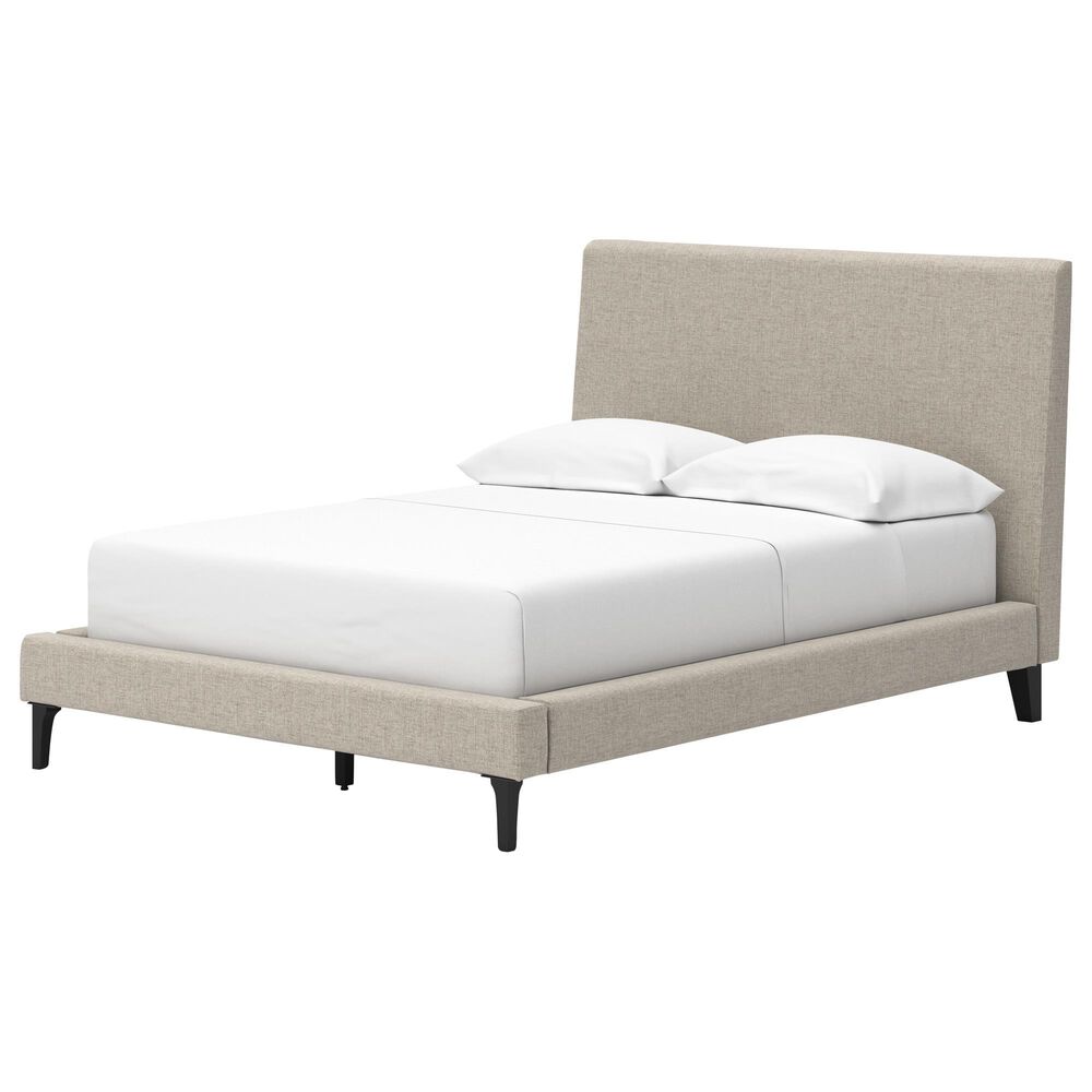 Ashley Cielden Full Upholstered Bed and Nightstand in Tan, , large