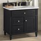 James Martin Vanities Lorelai 36" Single Vanity in Black Onyx with 3 cm White Zeus Quartz Top, , large