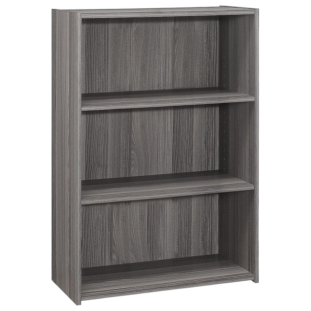 Monarch Specialties 3-Shelf Bookcase in Grey, , large