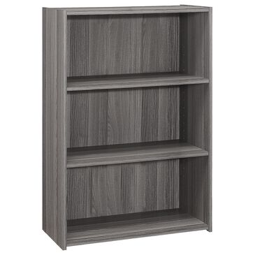 Monarch Specialties 3-Shelf Bookcase in Grey, , large