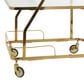 Maple and Jade 3-Shelf Bar Cart with Side Guards and Handle in Polished Gold and Transparent, , large