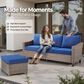 HOMLUX 10-Piece All-Weather PE Rattan Patio Conversation Set in Navy Blue, , large