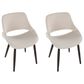 LumiSource Fabrico Side Chair with Cream Fabric Cushion in Dark Walnut (Set of 2), , large
