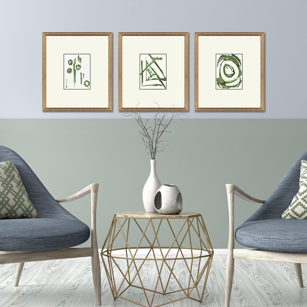 Paragon 16" x 18" Chaos I Wall Art in Green (Set of 3), , large