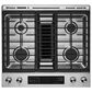 JennAir 6.2 Cu. Ft. Slide-In Dual Fuel Downdraft Range in Stainless Steel and Black, , large
