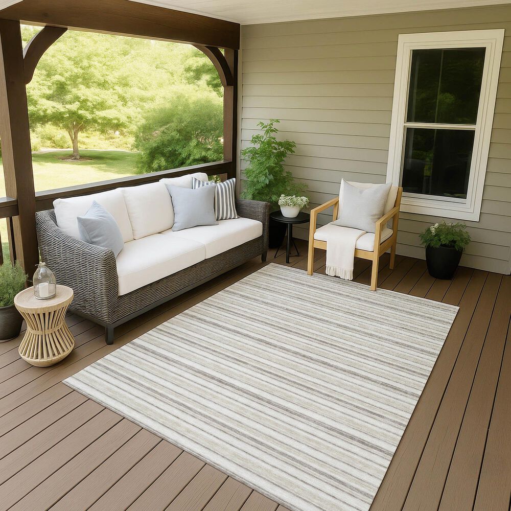 Dalyn Rug Company Soft Essentials Striped Linen 3' x 5' Indoor/Outdoor Area Rug, , large
