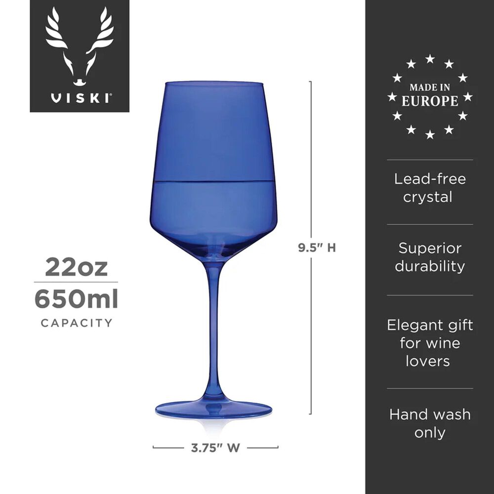 True Brands Reserve Nouveau Crystal Wine Glasses in Seaside &#40;Set of 4&#41;, , large