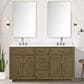 Lexora Home Abbey 60" Double Bathroom Vanity in Grey Oak with 2 cm White Cultured Marble Top, Rectangular Sinks and 28" Mirrors, , large