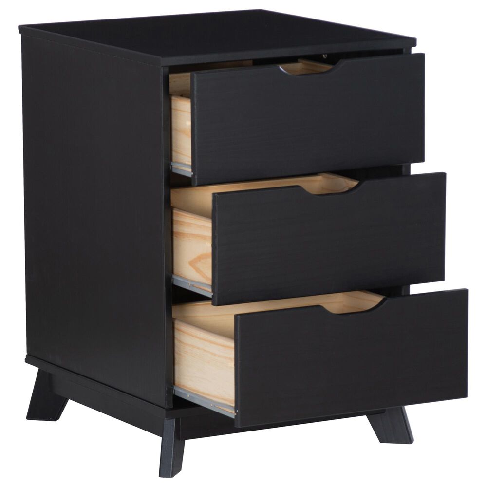 Linon Home Decor Polly 3-Drawer Nightstand in Black, , large