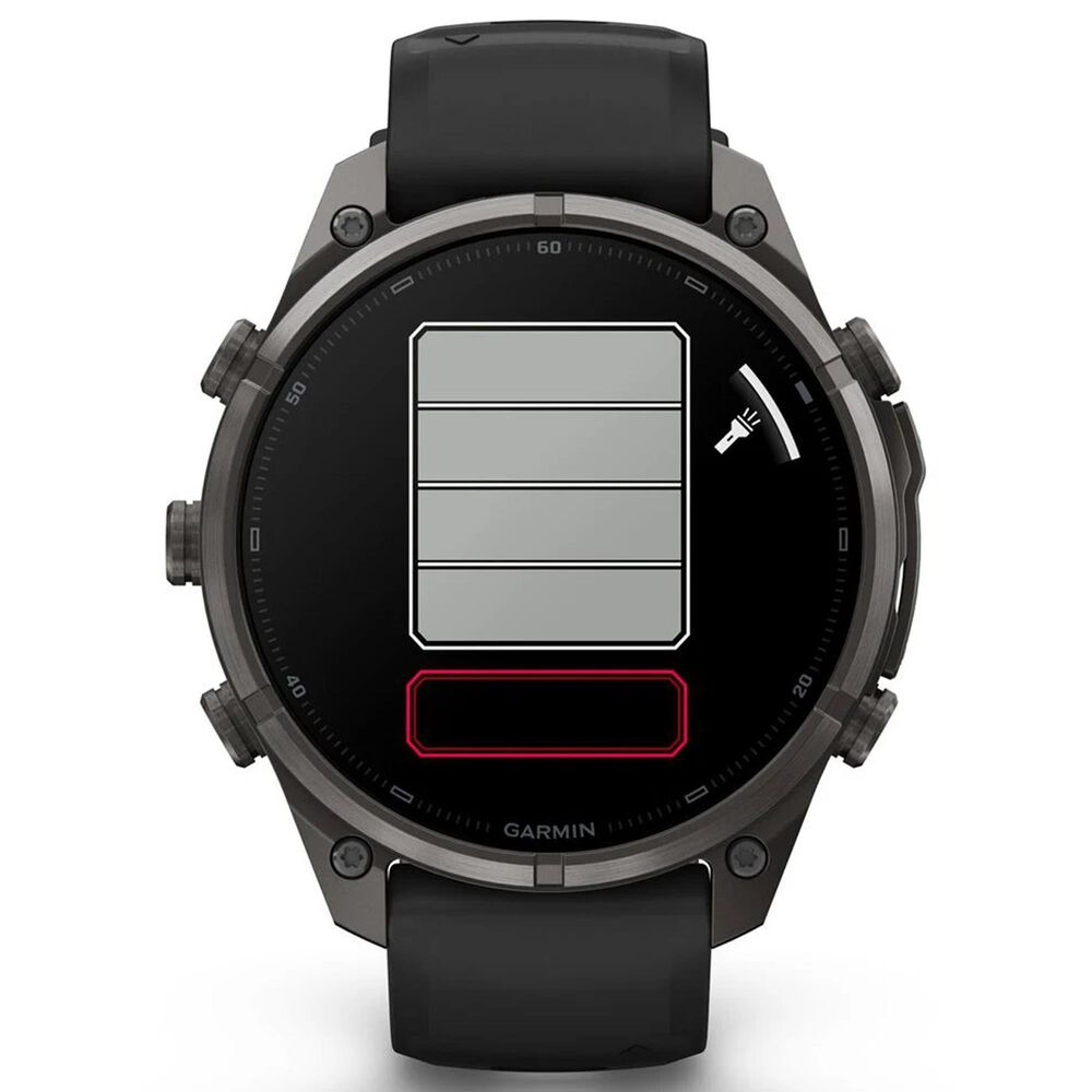 Garmin fenix 9 Pro Smartwatch 47mm Carbon Gray DLC Titanium with Black and Pebble Gray Silicone Band, , large