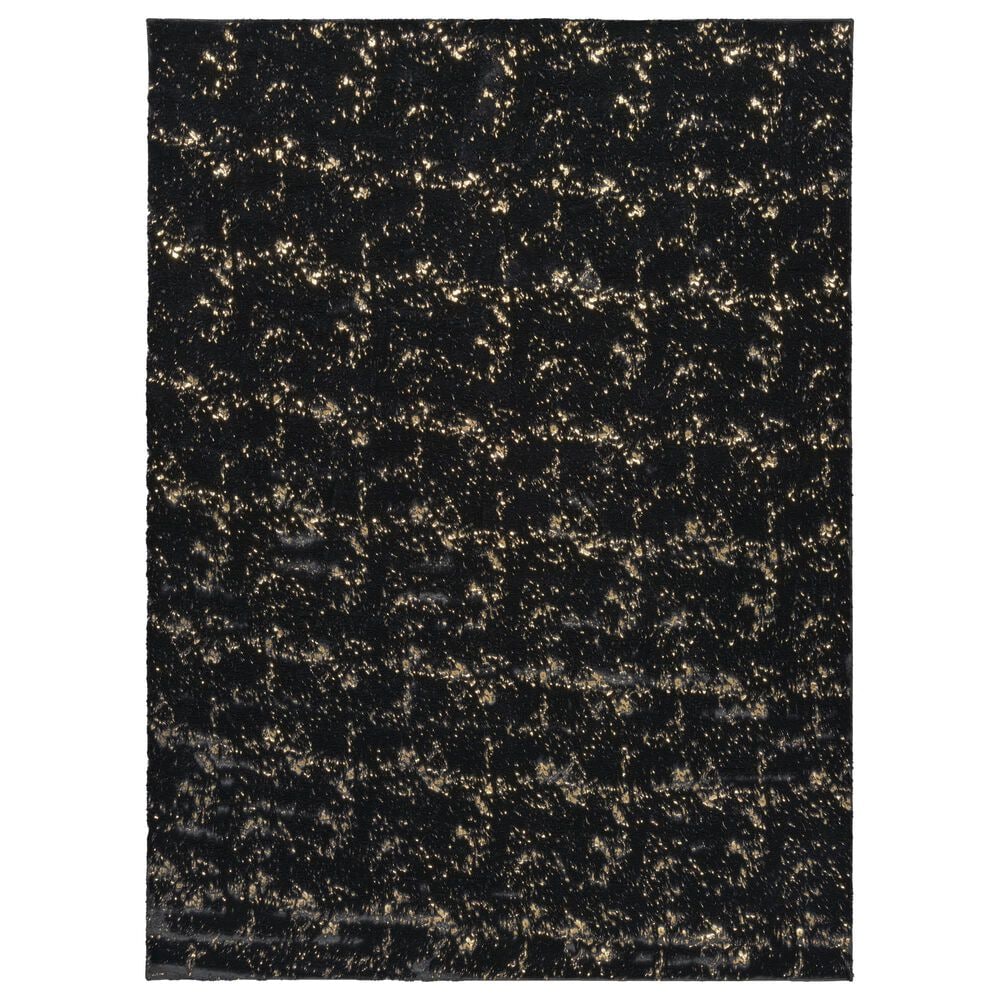 Nourison Cozy Shimmer 5"3" x 7"3" Black Area Rug, , large