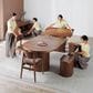 Transformer Table Round Dining Bench in Royal Walnut, , large
