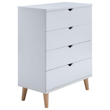 Furniture of America Neri 4-Drawer Chest in White and Natural, , large