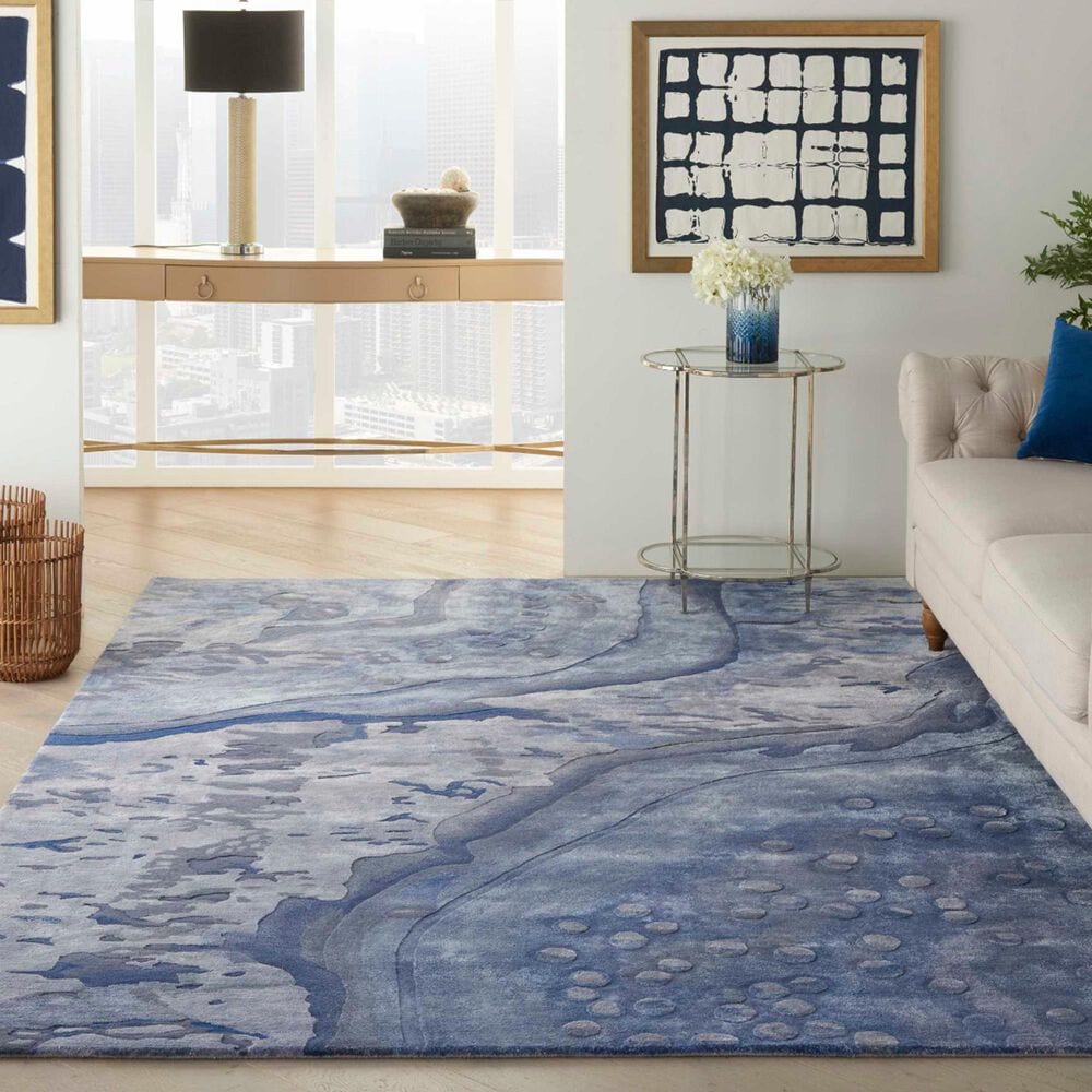 Nourison Prismatic PRS05 5&#39;7&quot; x 7&#39;5&quot; Blue Area Rug, , large