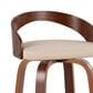 LumiSource Grotto 30" Swivel Barstool with Cream Faux Leather Upholstery in Walnut and Black (Set of 2), , large