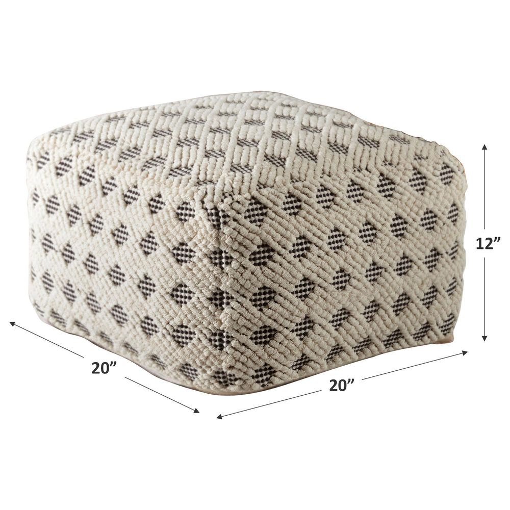 Steve Silver Kodi Pouf in White and Gray, , large
