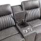New Heritage Design Enzo Manual Reclining Loveseat in Gray, , large