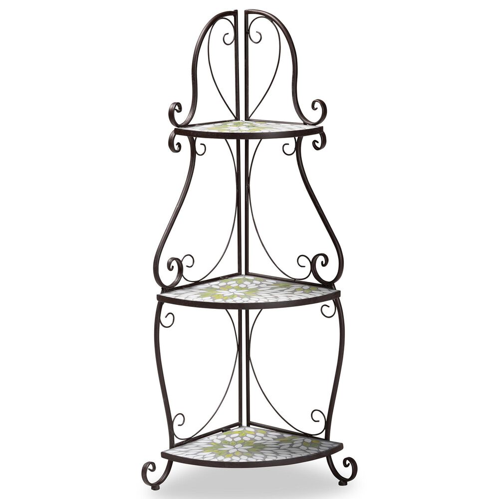 Baxton Studio Airell 3-Tier Plant Stand in Black, , large