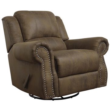 Pacific Landing Sir Rawlinson Traditional Manual Swivel Rocker Recliner in Brown, , large