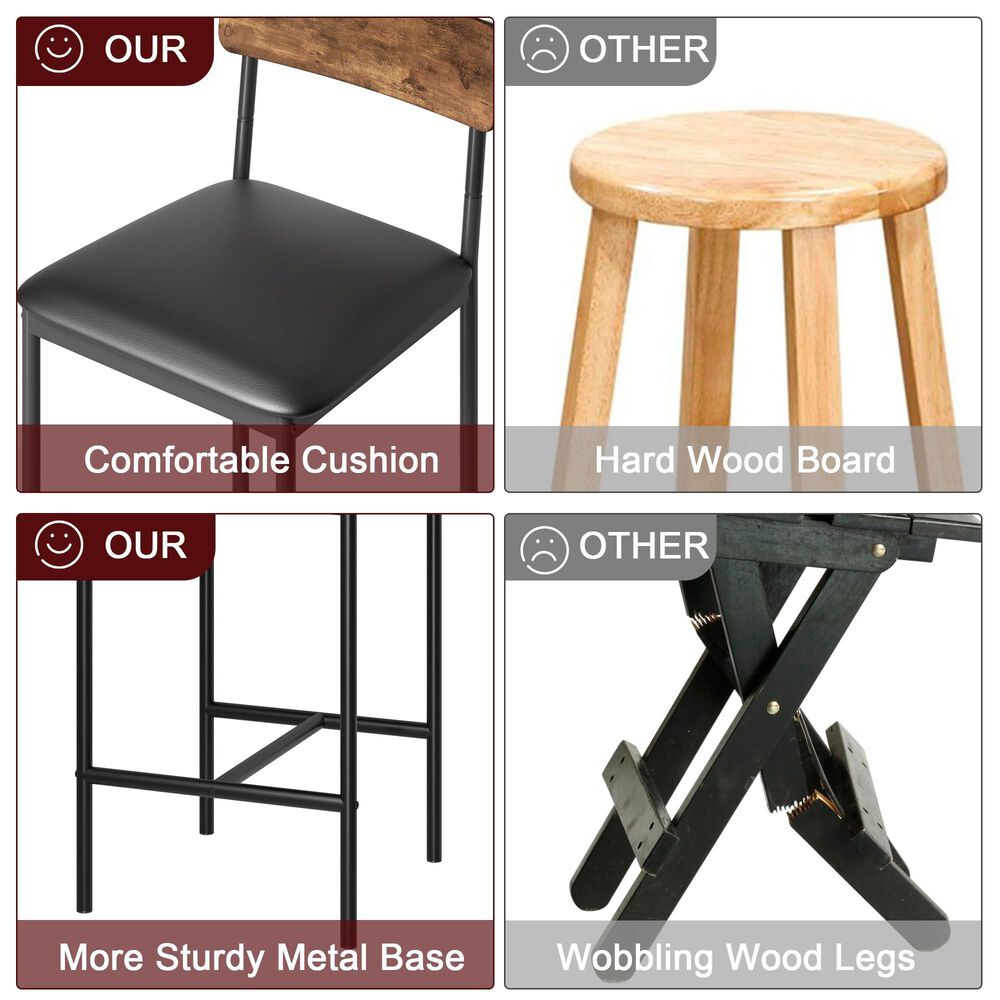 GARVEE 25.5" Bar Stool in Rustic Brown (Set of 4), , large