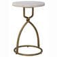 Timeless Designs Kevin Side Table in White and Brass, , large