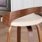 LumiSource Grotto 30" Bar Stool with Cream Upholstery in Walnut Wood and Chrome (Set of 2), , large