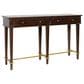 Flair Industries 2-Drawer Console Table in Dark Caramel and Gold, , large