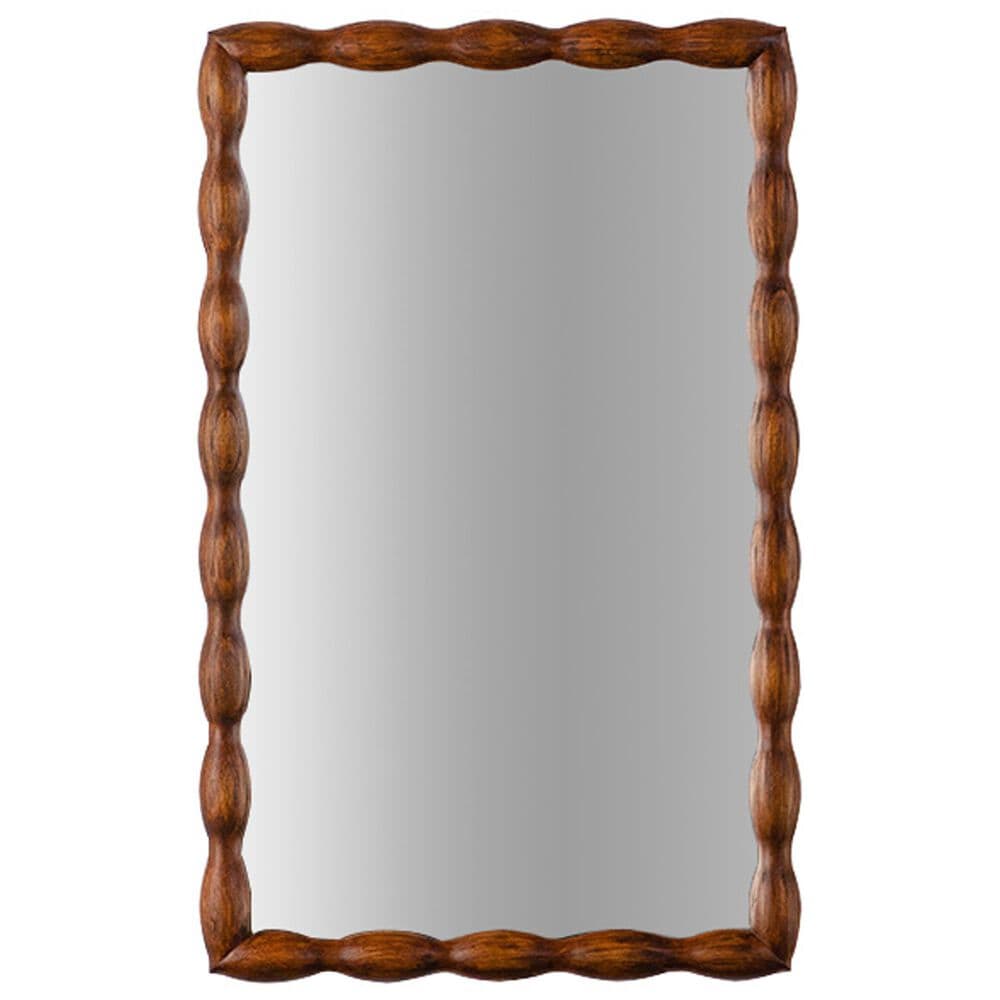 Hearth and Haven Rectangular Wall Mirror with Wood Frame in Natural Wood, , large