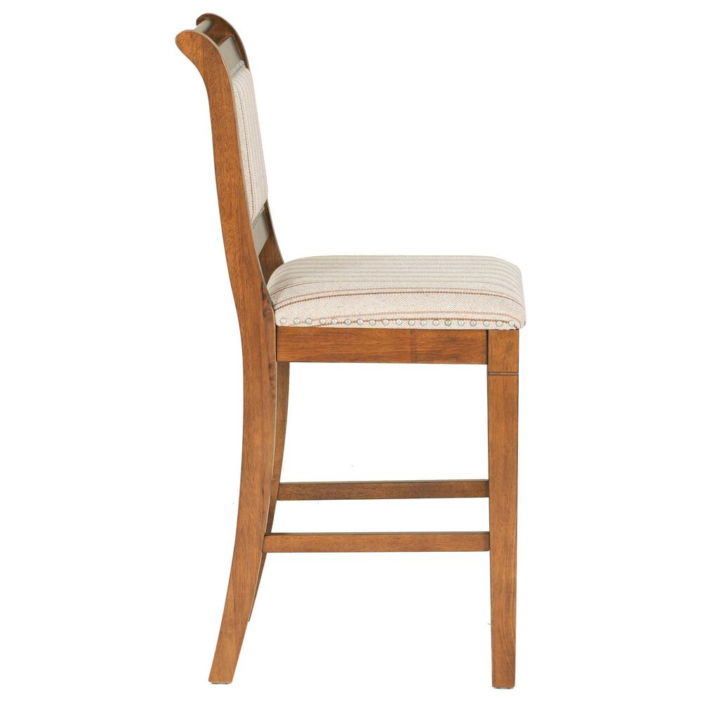 Linon Home Decor Emmy 26" Counter Stool with Tan Cushion in Cherry, , large
