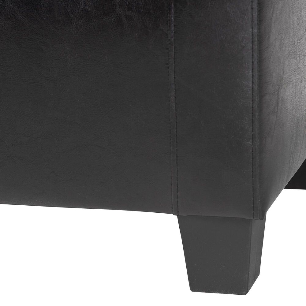 Baxton Studio Manchester Storage Ottoman in Black, , large