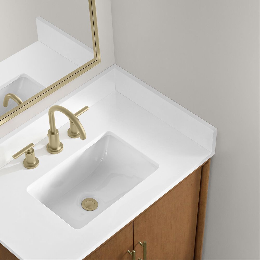 37B Mertola 30" Single Bathroom Vanity Cabinet in Dark Maplewood with White Composite Stone Top and Backsplash, , large