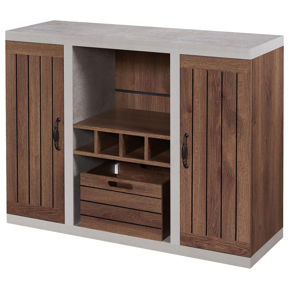 Furniture of America Taylor Buffet in Distressed Walnut, , large
