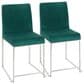 Lumisource Fuji Side Chair with Green Cushion in Brushed Stainless Steel (Set of 2), , large