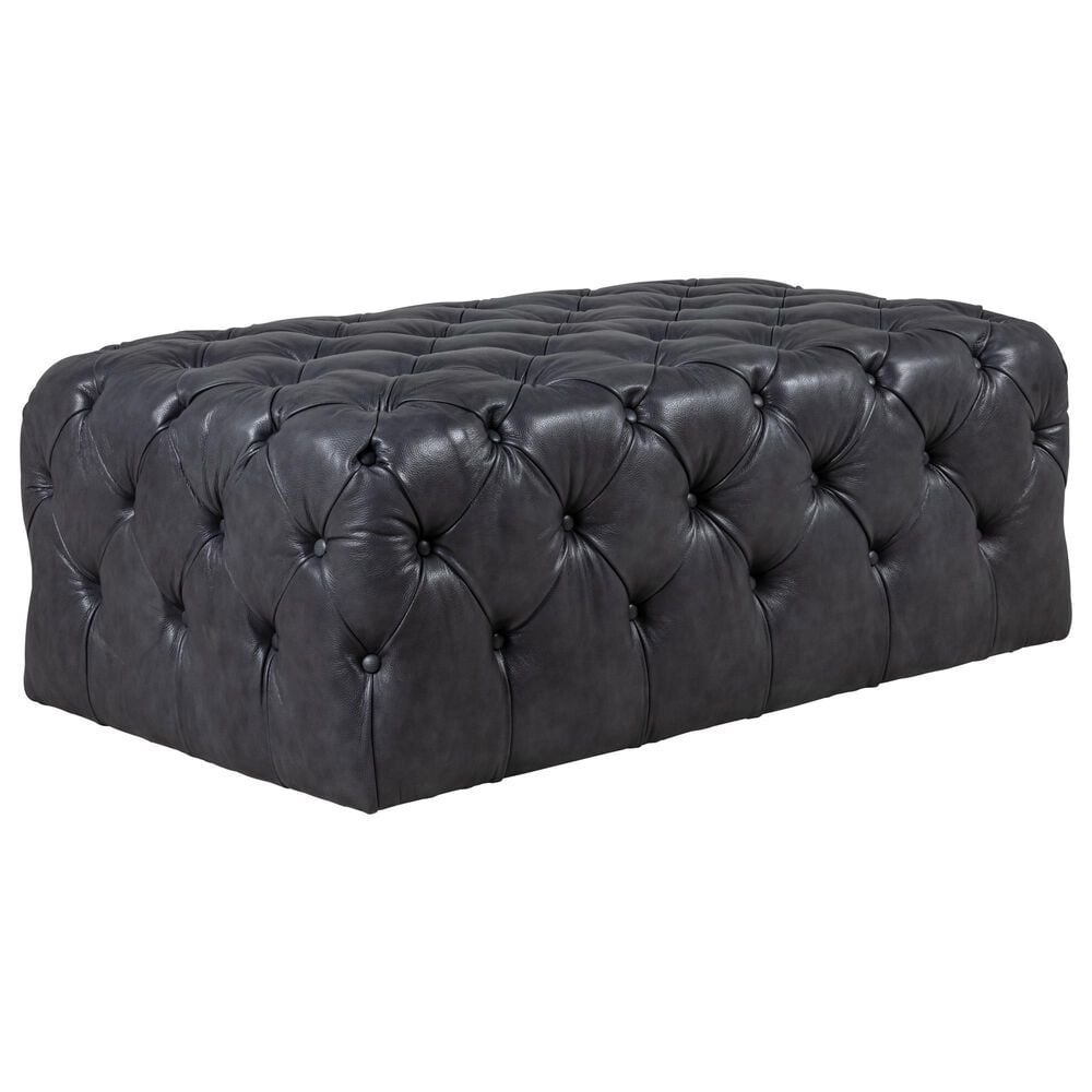 Sienna Designs Leather Tufted Ottoman in Nile Granite, , large