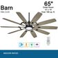 Minka-Aire Barn 65" Ceiling Fan with LED Light in Coal, , large