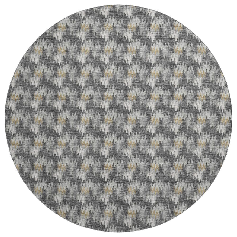 Dalyn Rug Company Soft Essentials Chevron Graphite 8" Round Area Rug, , large